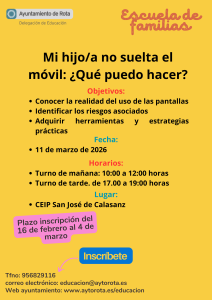 Taller: “Mi hijo/a no suelta el móvil: ¿Qué puedo hacer?”
